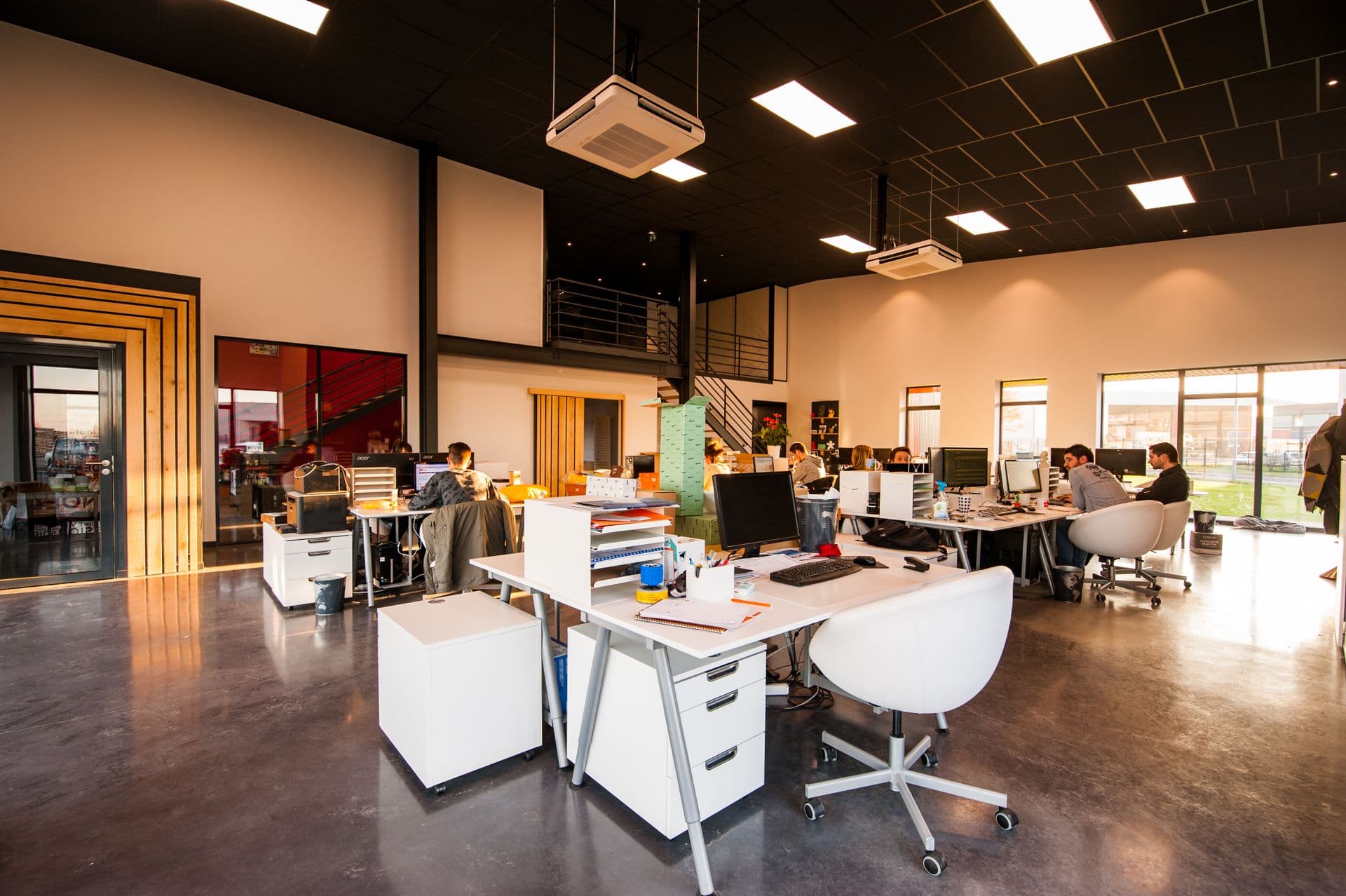 Modern commercial office interior with clean painted walls and professional finish